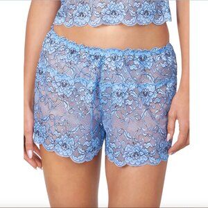 MUCCI Anthropologie Lace Sleep Shorts Lingerie Shorts Blue M
